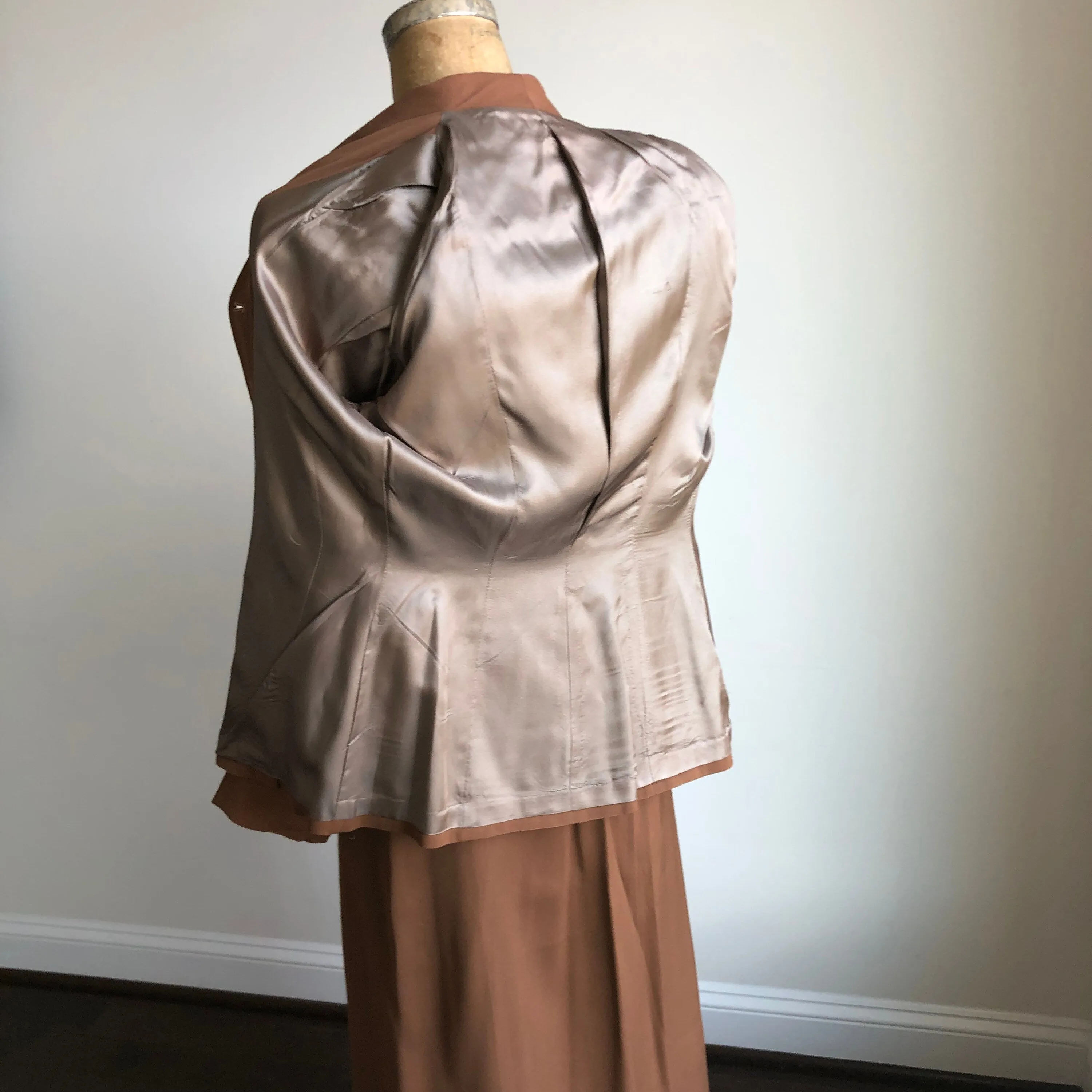 1940s Van Houten Terracotta Brown Suit Fantastic Tailoring SMALL