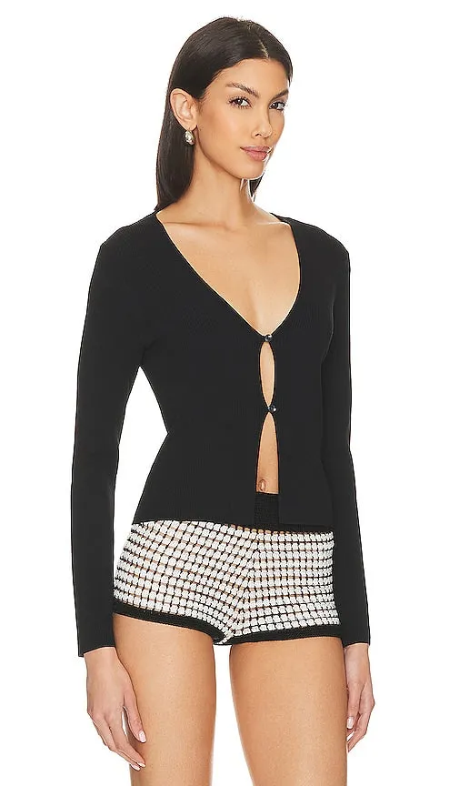 525 Jess Cropped Cardi in Black