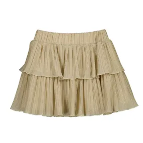 Abel & Lula Girls Golden Pleated Knit Tiered Skirt