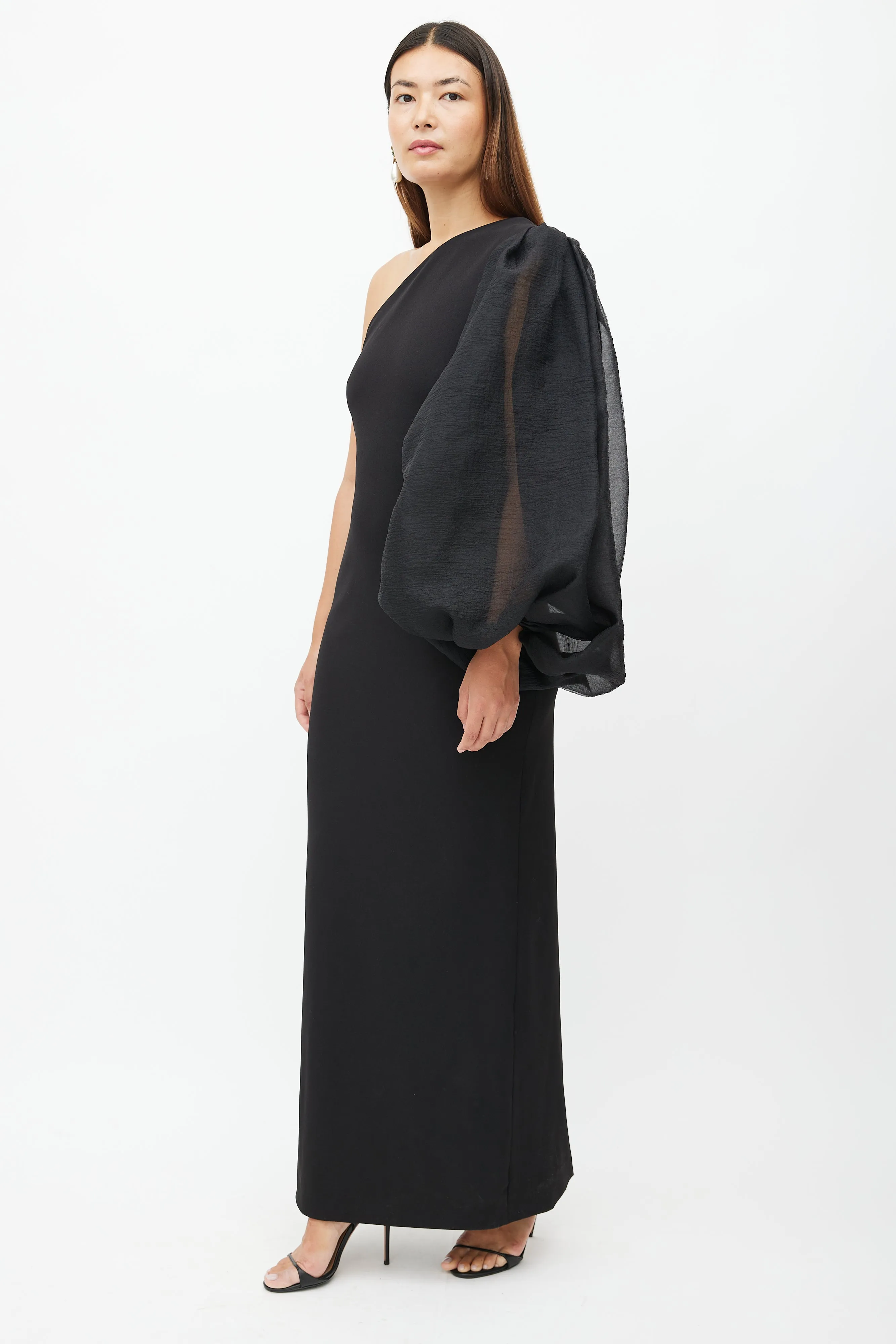 Black One Shoulder Maxi Dress