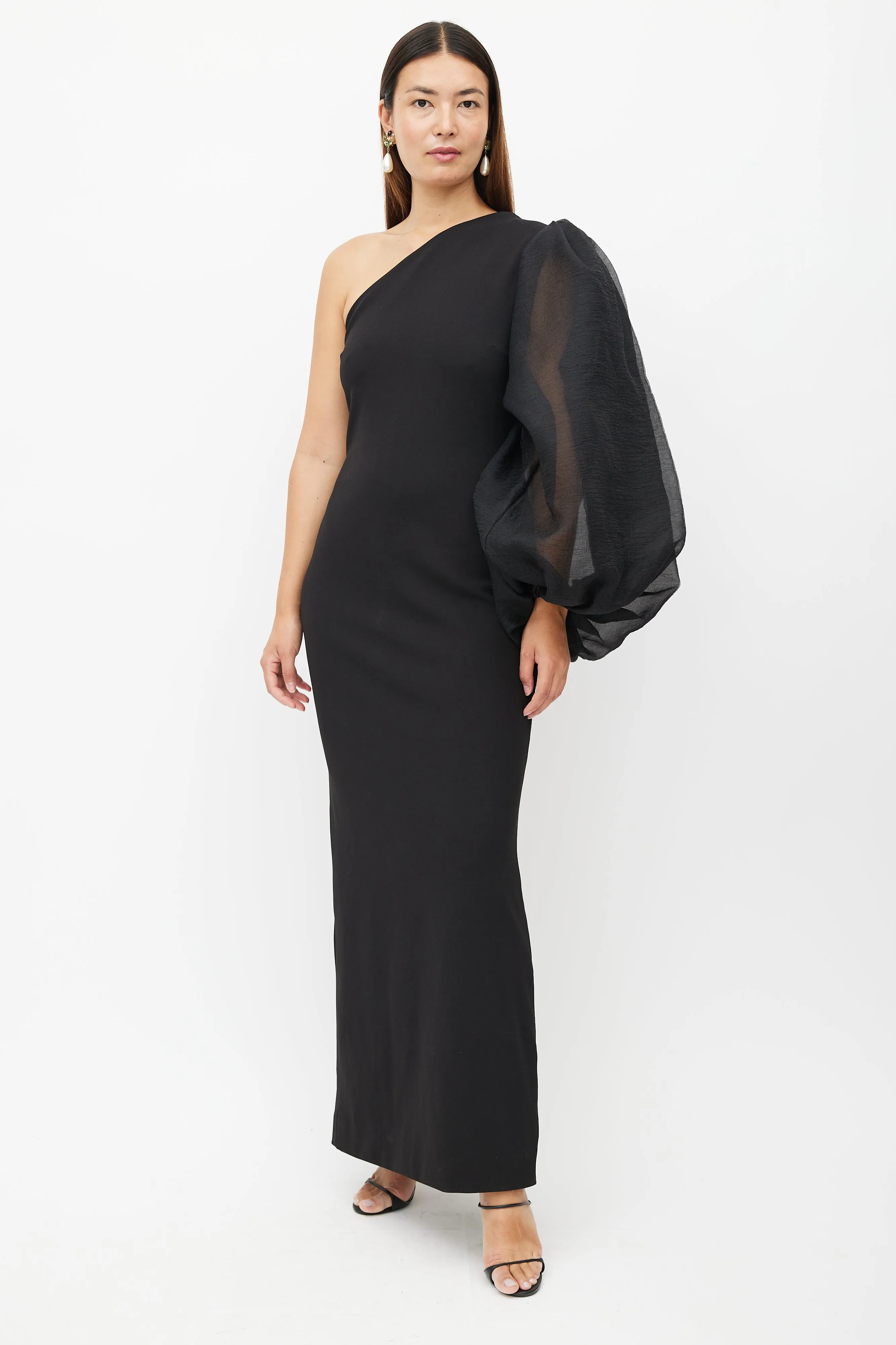 Black One Shoulder Maxi Dress