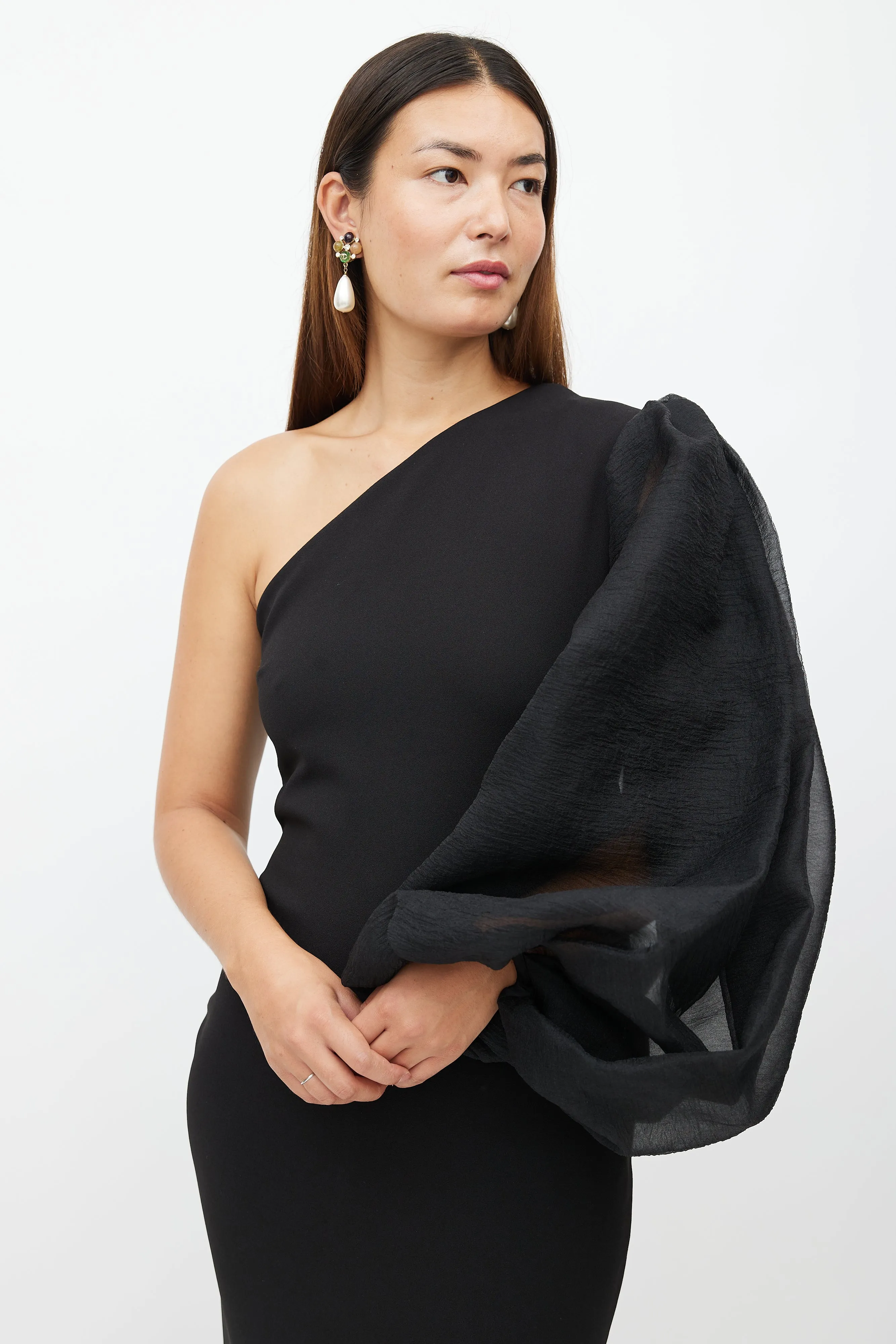 Black One Shoulder Maxi Dress