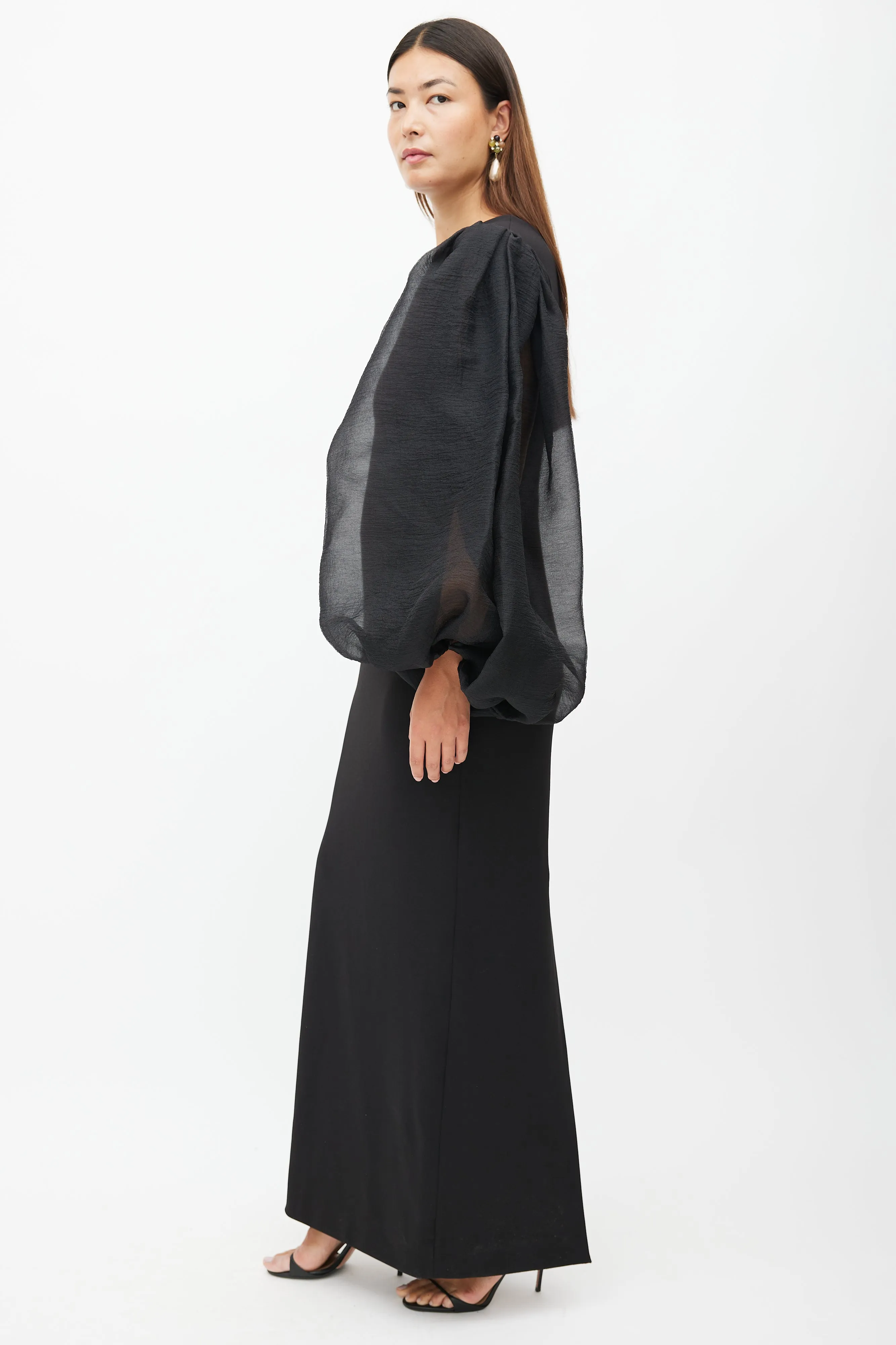 Black One Shoulder Maxi Dress