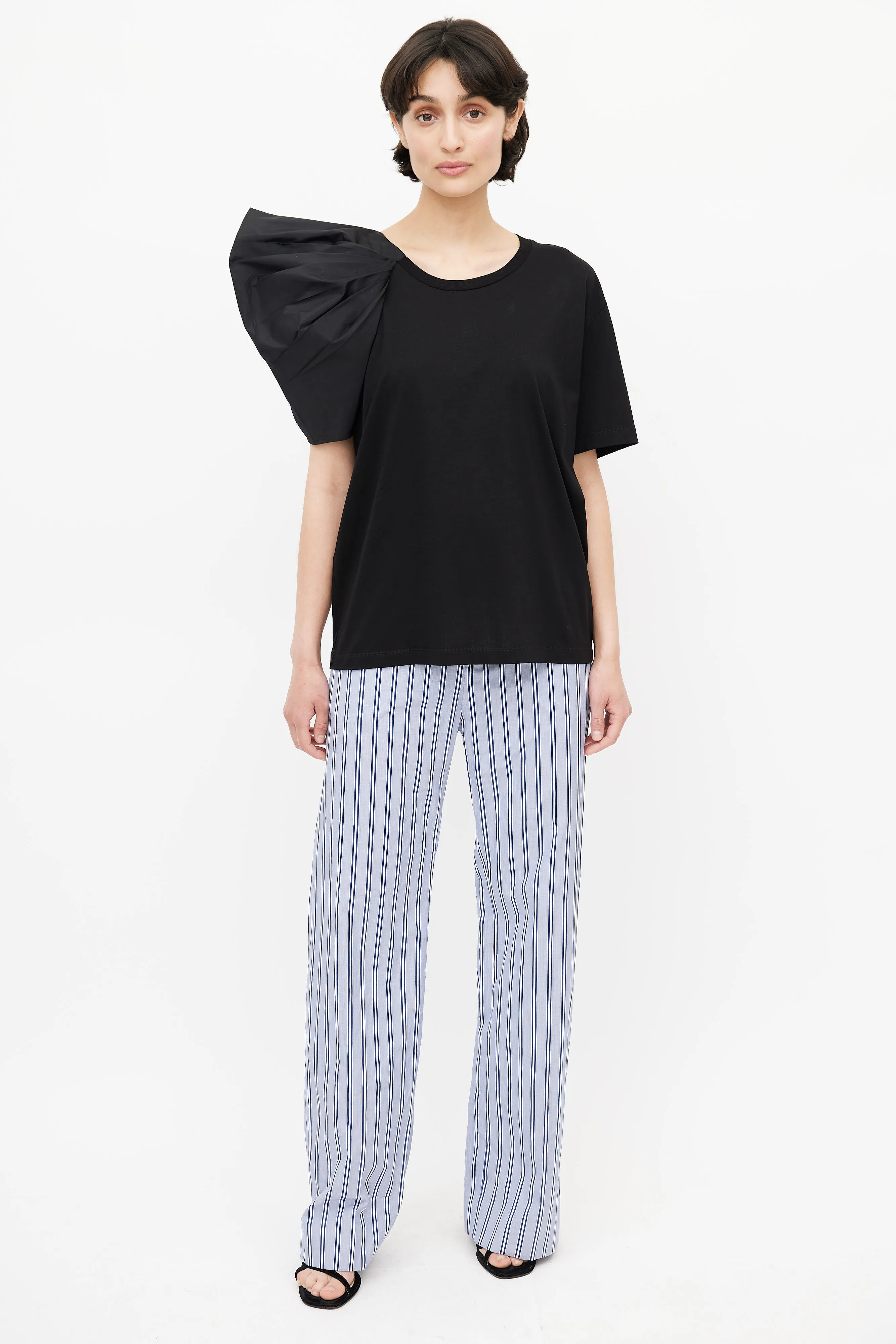 Black Puffed Sleeve T-Shirt