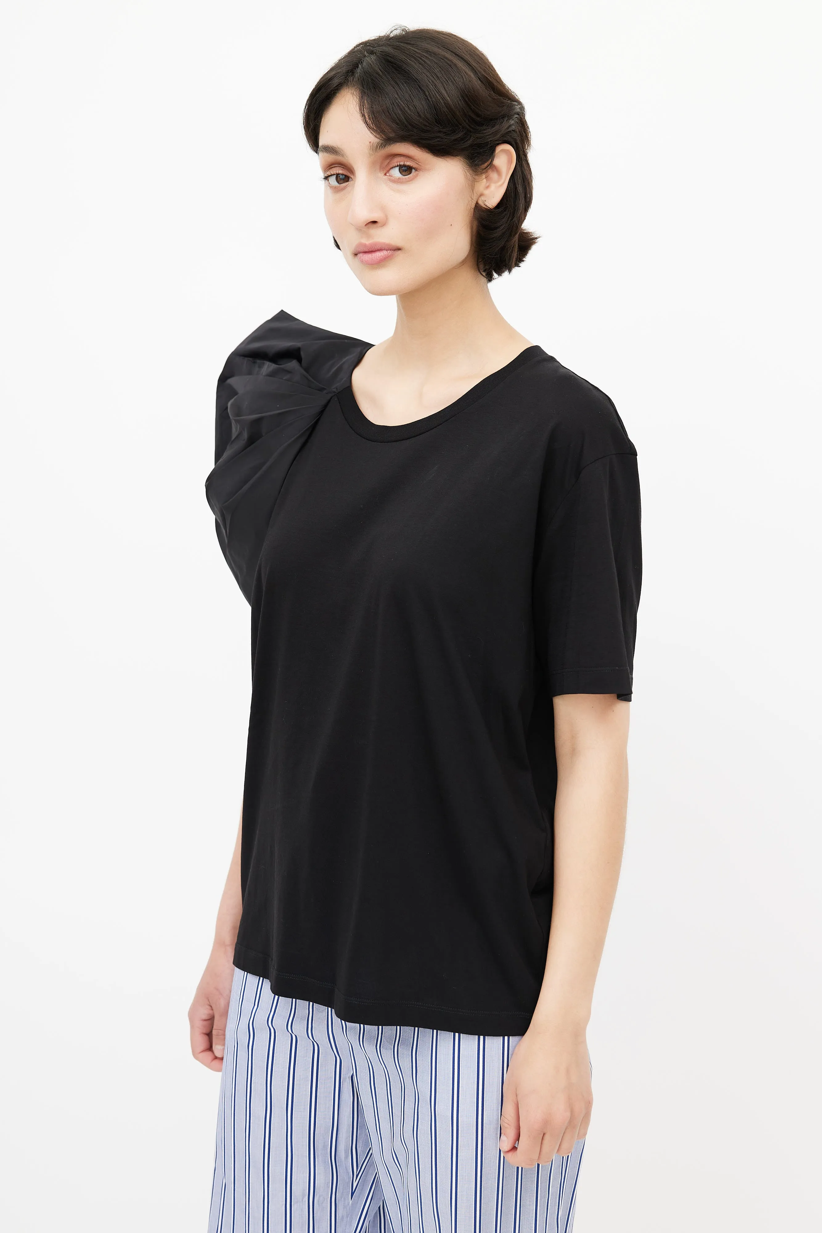 Black Puffed Sleeve T-Shirt