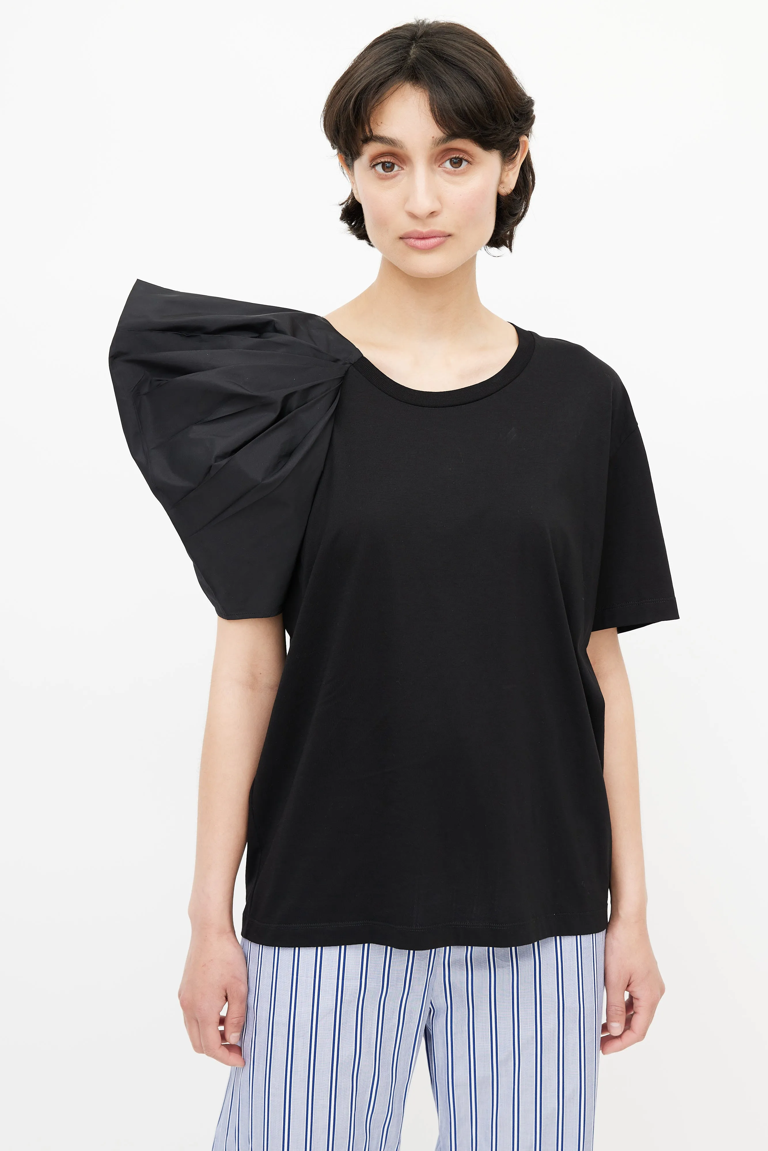 Black Puffed Sleeve T-Shirt