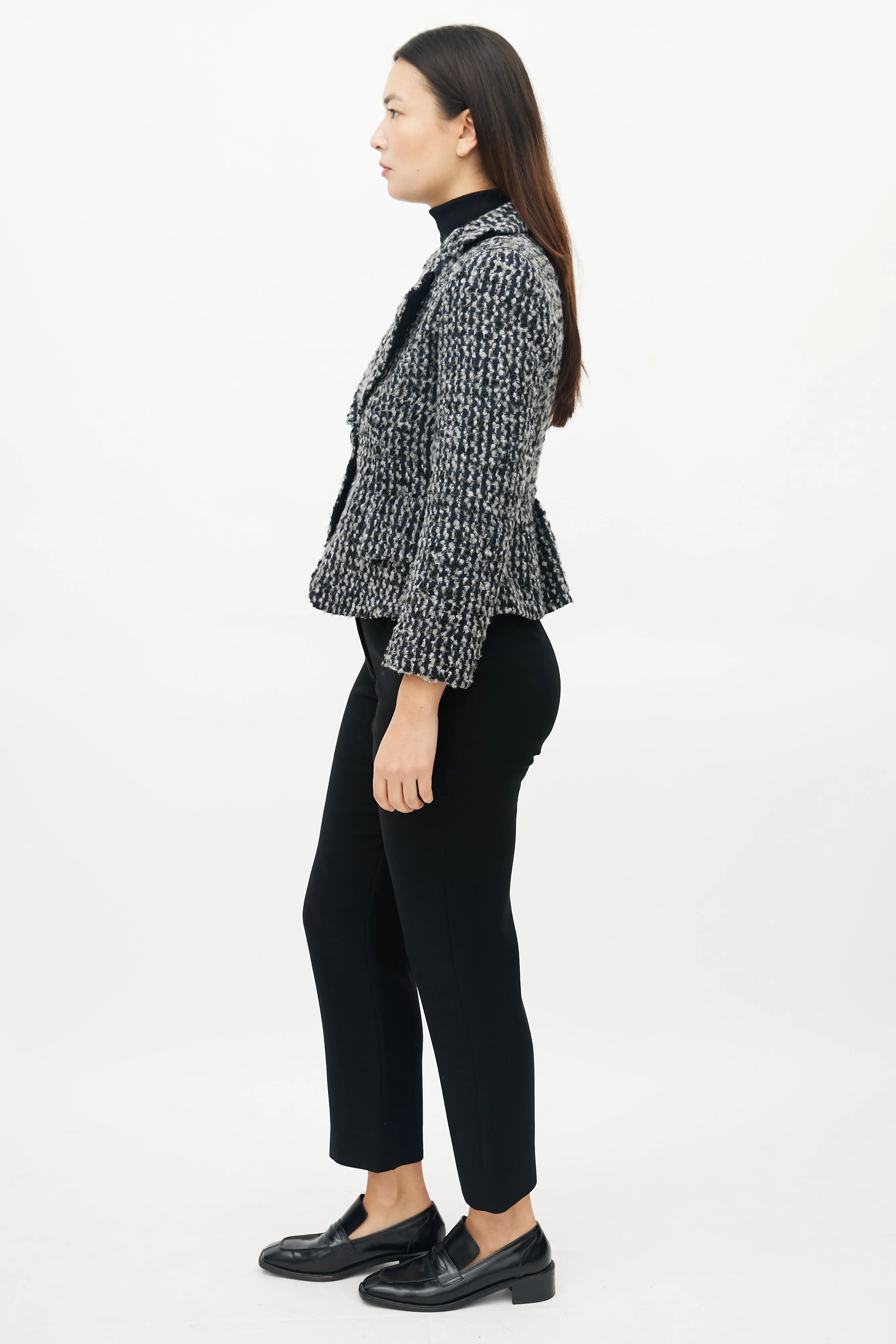 Blue & Multicolour Tweed Blazer