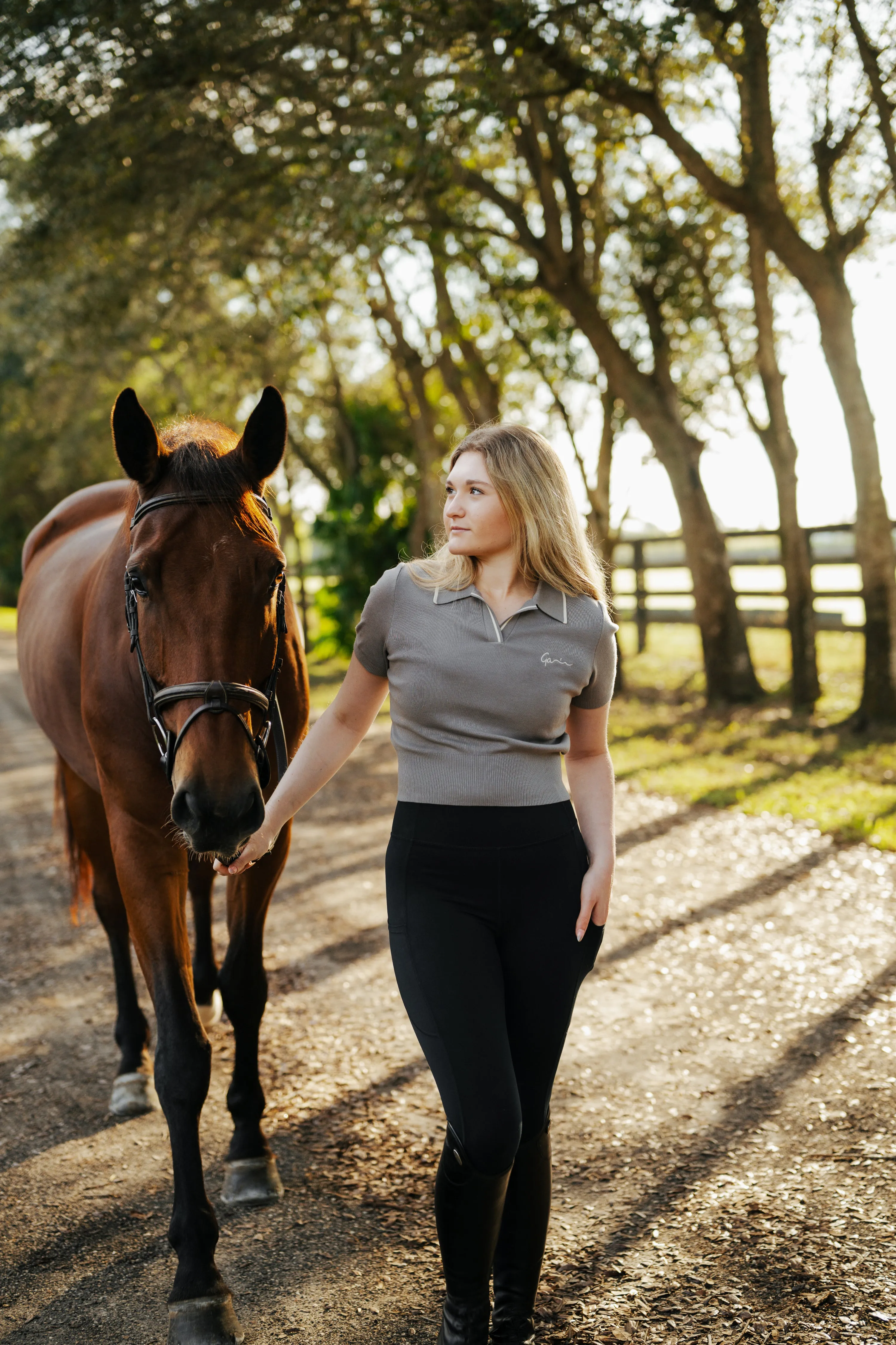 Cashmere Polo Knit Crop Top