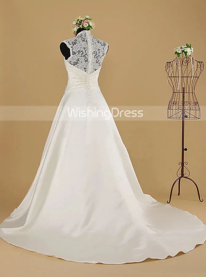 Classic Wedding Dresses,A-line Satin Bridal Dress,WD00564
