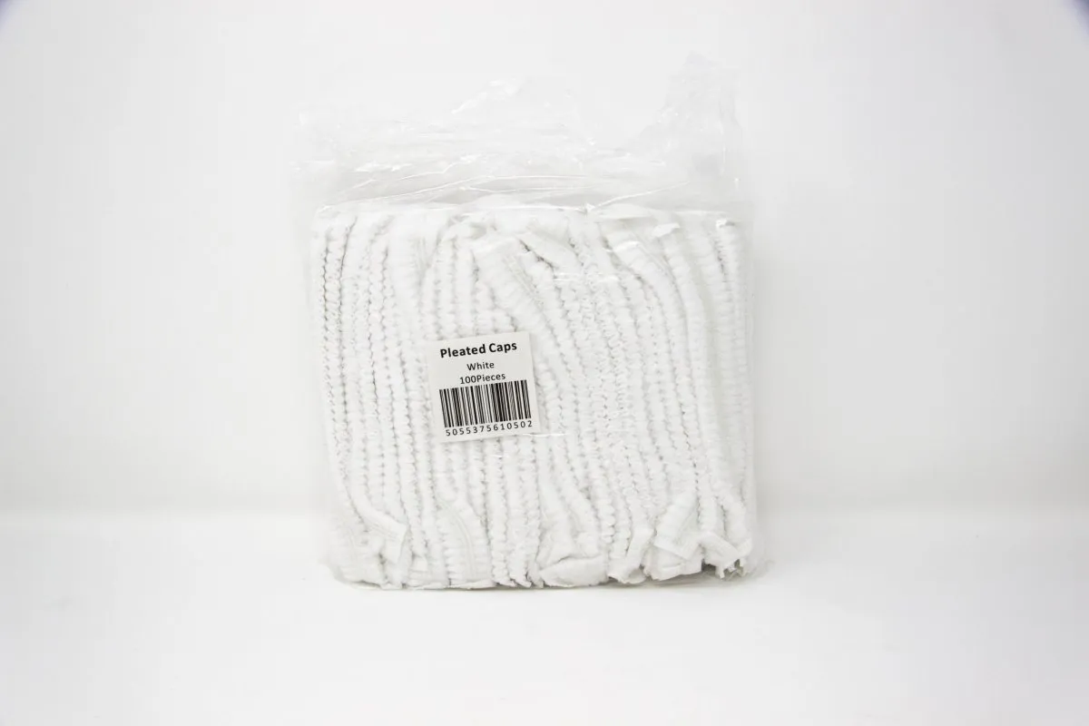 Disposable Pleated Caps 100 Pieces
