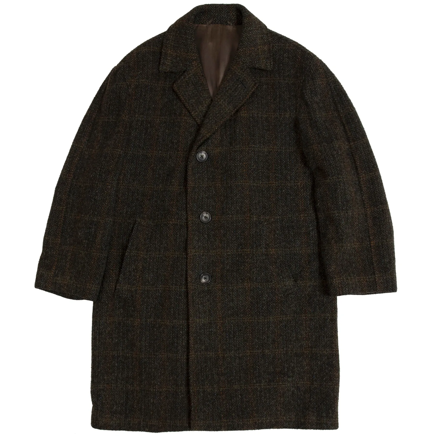 Donegal Tweed Virgin Wool Balmacaan Coat