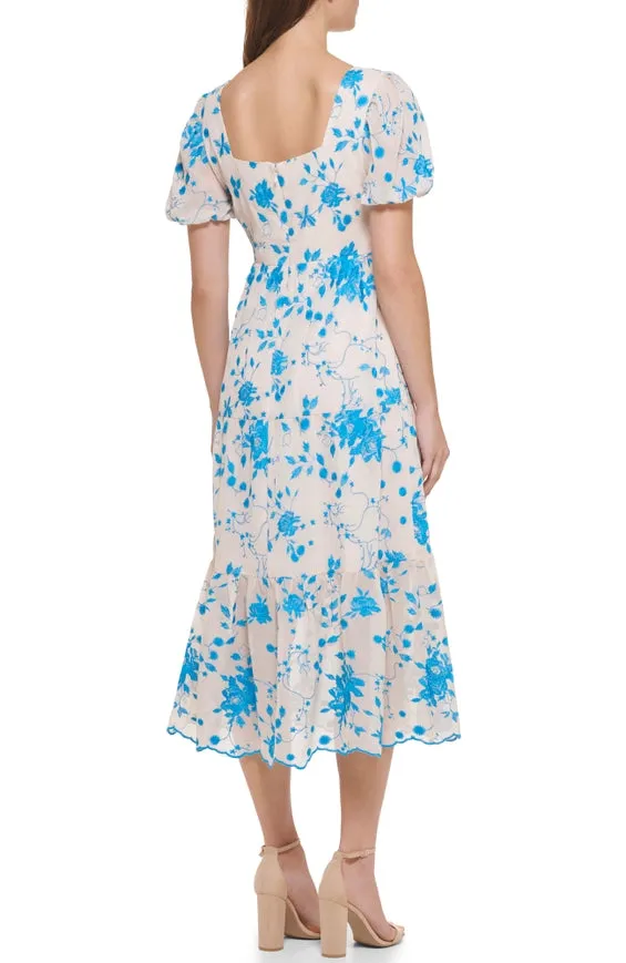 Embroidered Floral Midi