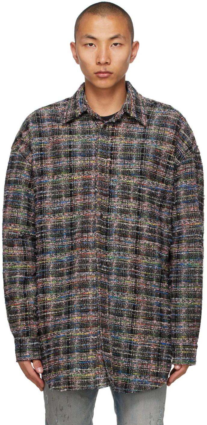 Faith Connexion Multicolor Check Tweed Oversized Shirt