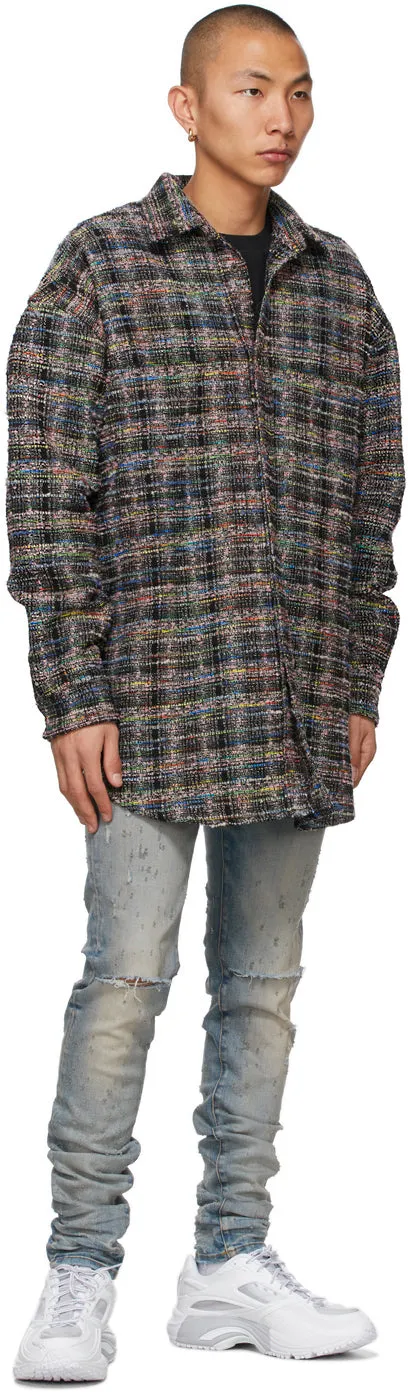 Faith Connexion Multicolor Check Tweed Oversized Shirt