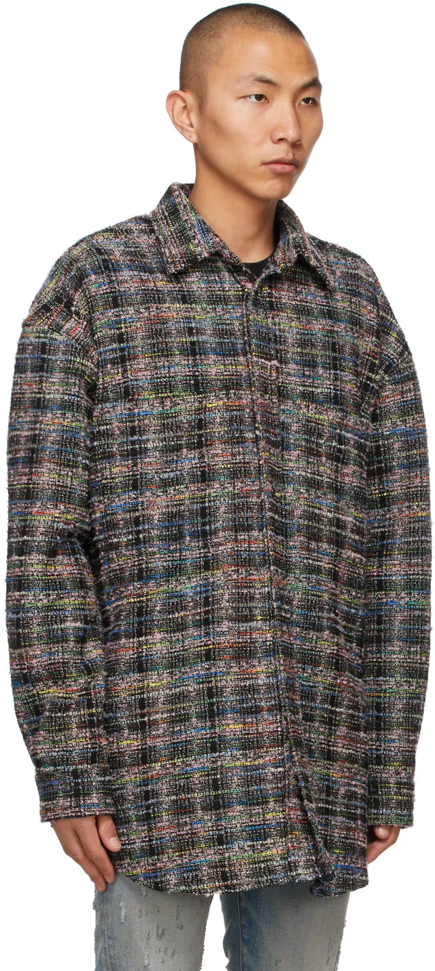 Faith Connexion Multicolor Check Tweed Oversized Shirt