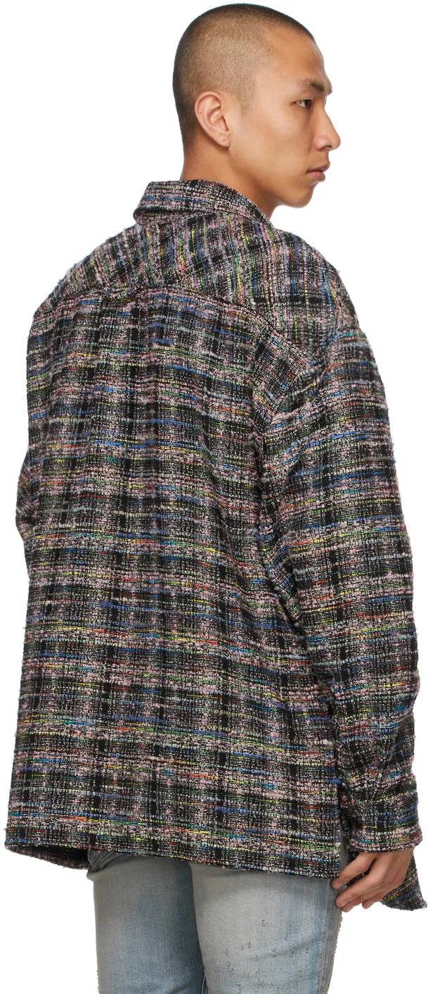 Faith Connexion Multicolor Check Tweed Oversized Shirt
