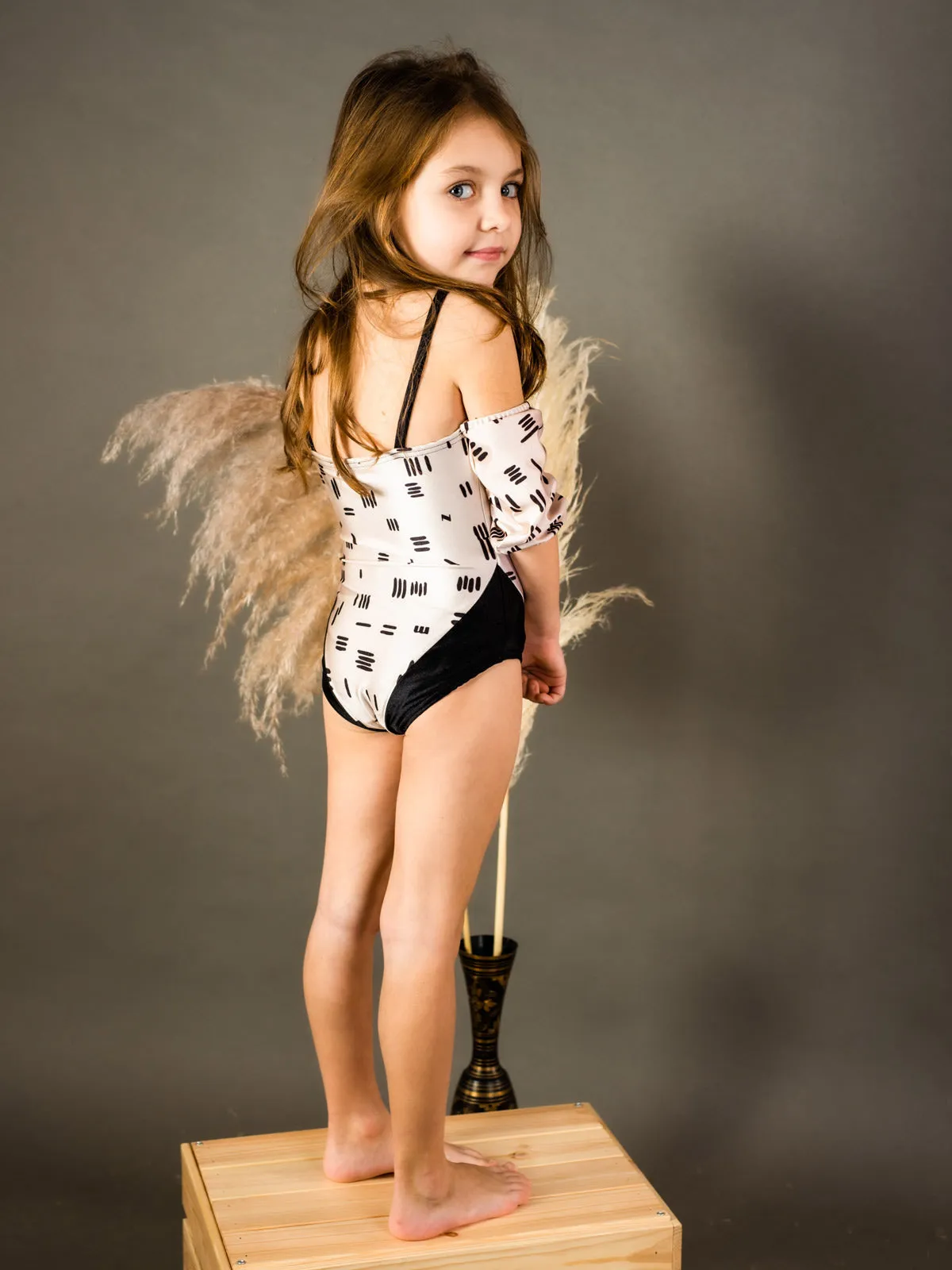 Girls One-Piece Swimsuit with sleeve-MD38000