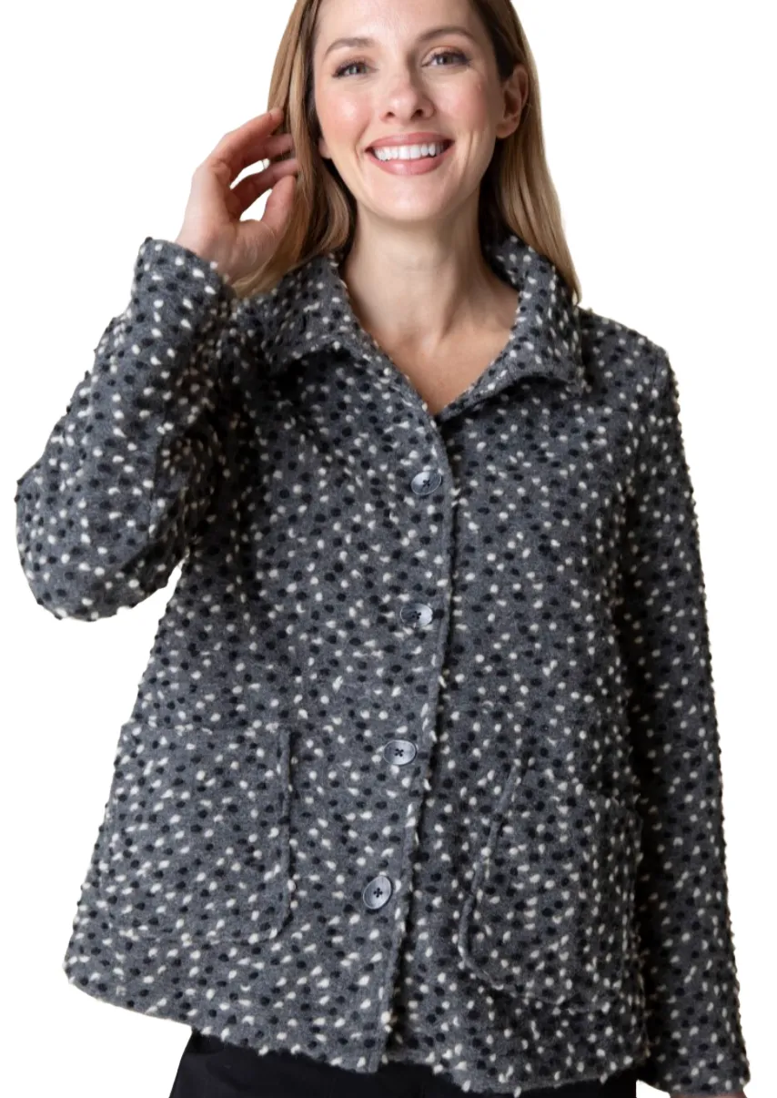 Habitat Lots of Dots Boiled Wool Swing Jacket-50% OFF
