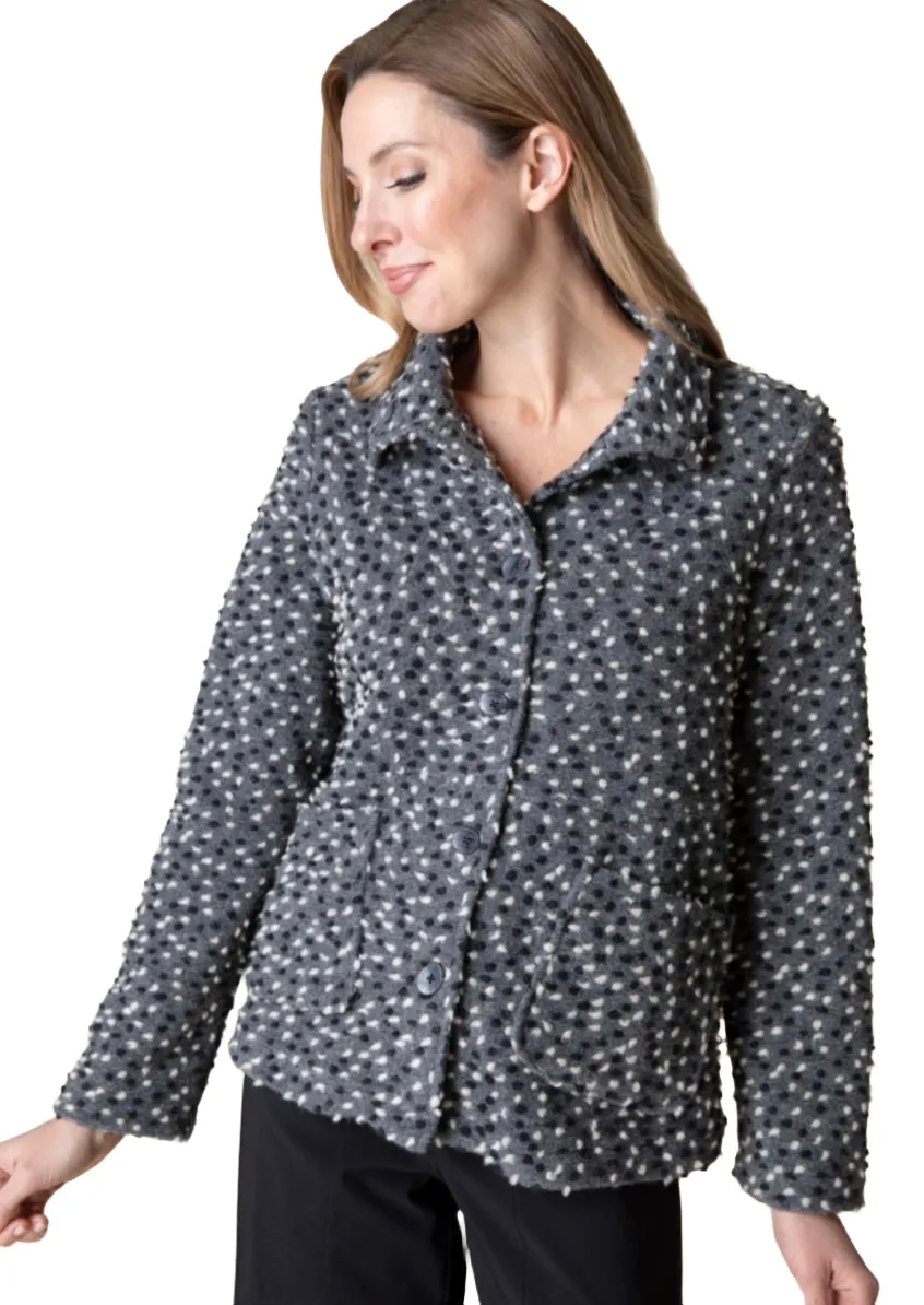 Habitat Lots of Dots Boiled Wool Swing Jacket-50% OFF