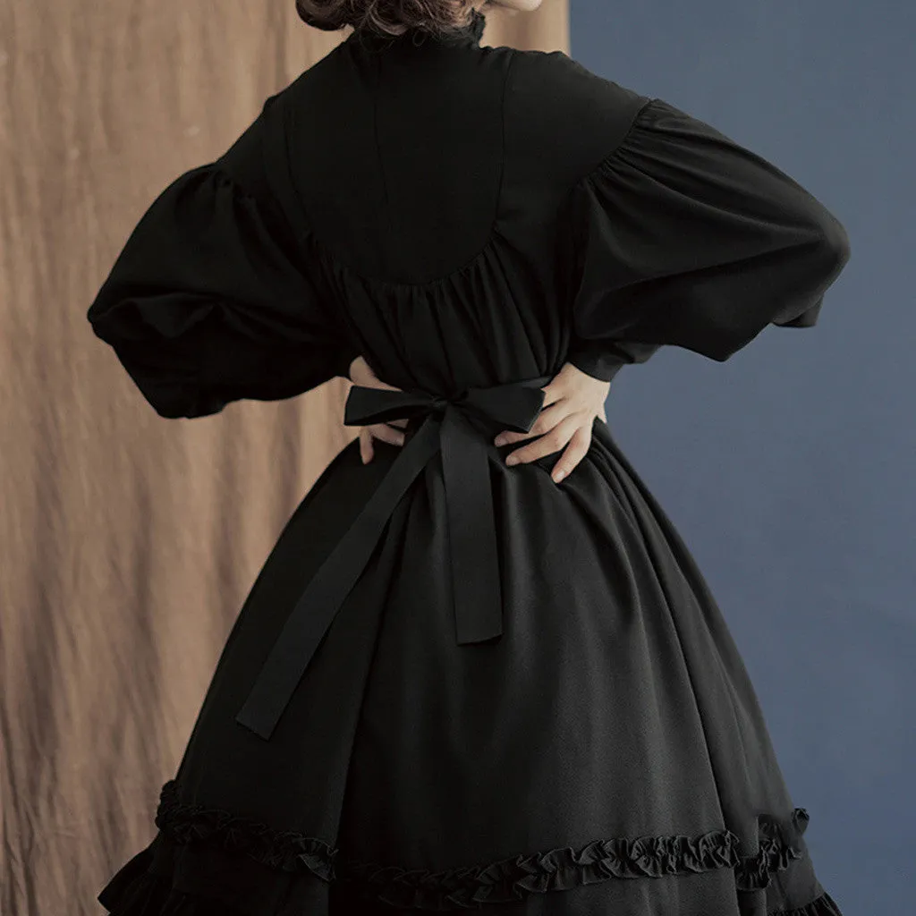 Halloween Women Medieval Cosplay Costumes Ladies Gothic Retro Long Sleeve Corset Dress Female Patchwork Belt Fashion Mini Dress