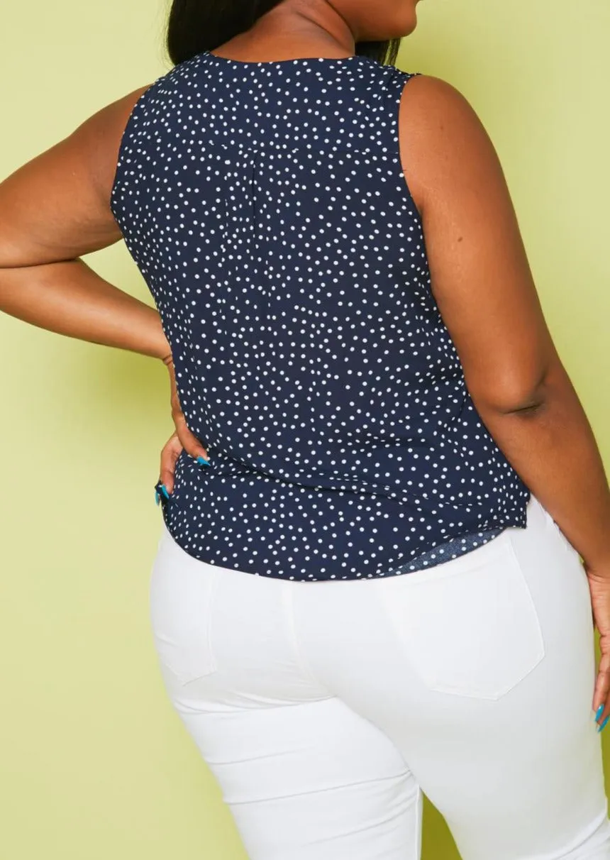Hi Curvy Plus Size Women Polka Dot TANK TOP