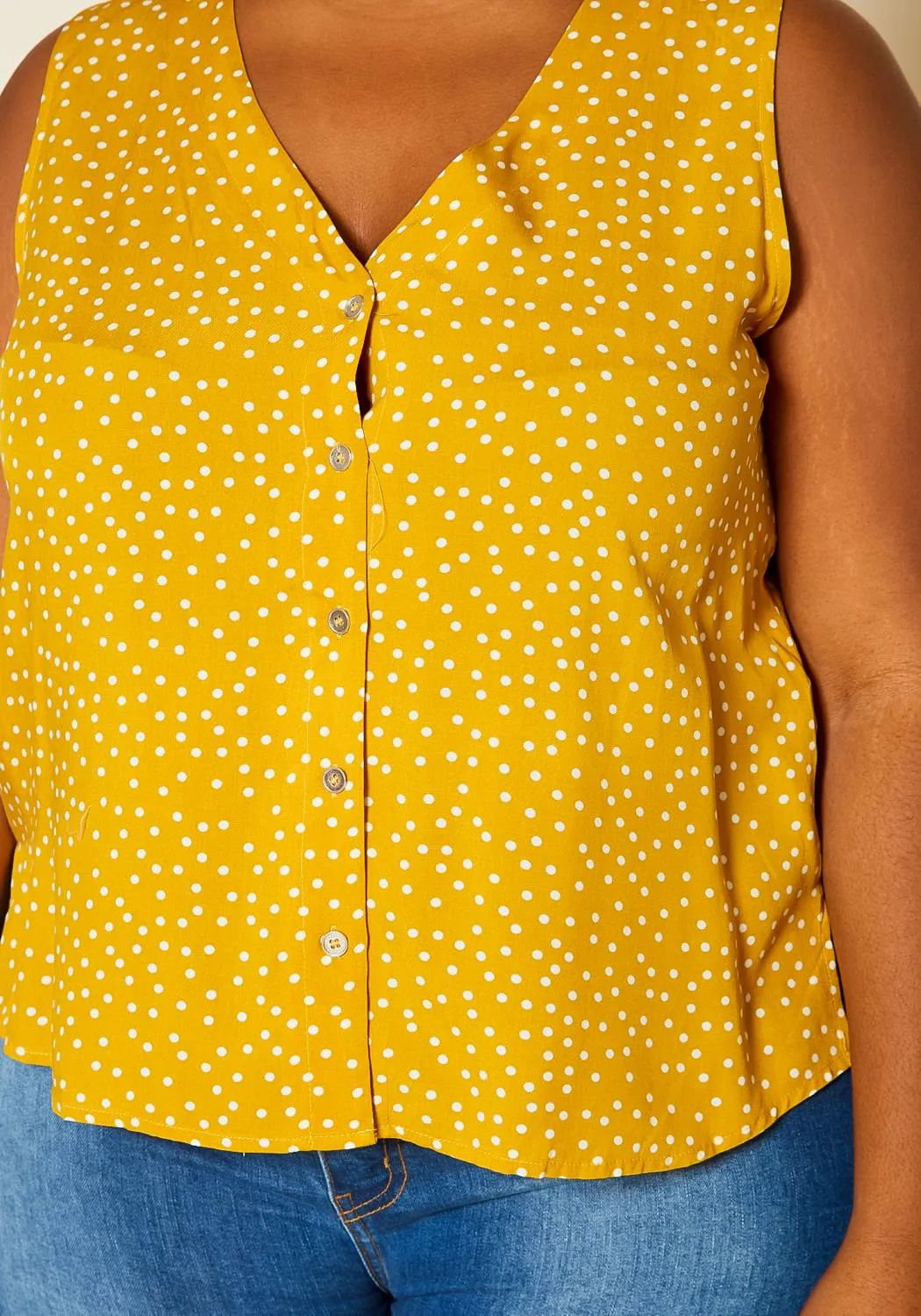 Hi Curvy Plus Size Women Polka Dot TANK TOP