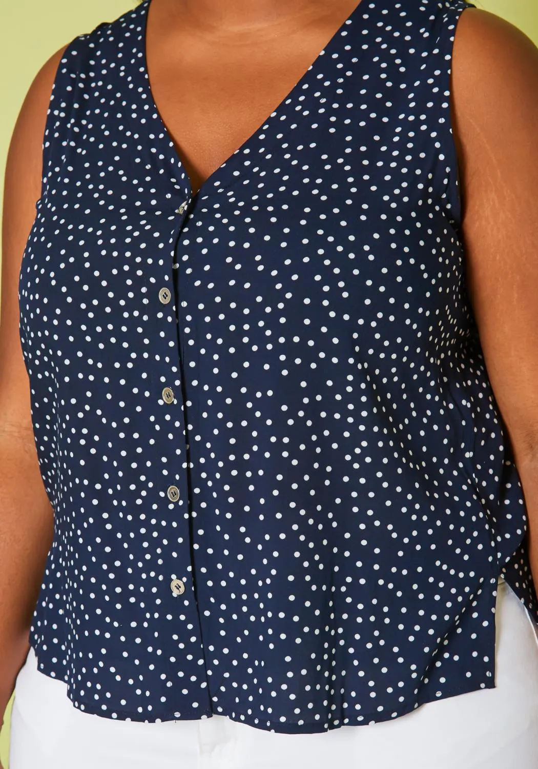 Hi Curvy Plus Size Women Polka Dot TANK TOP