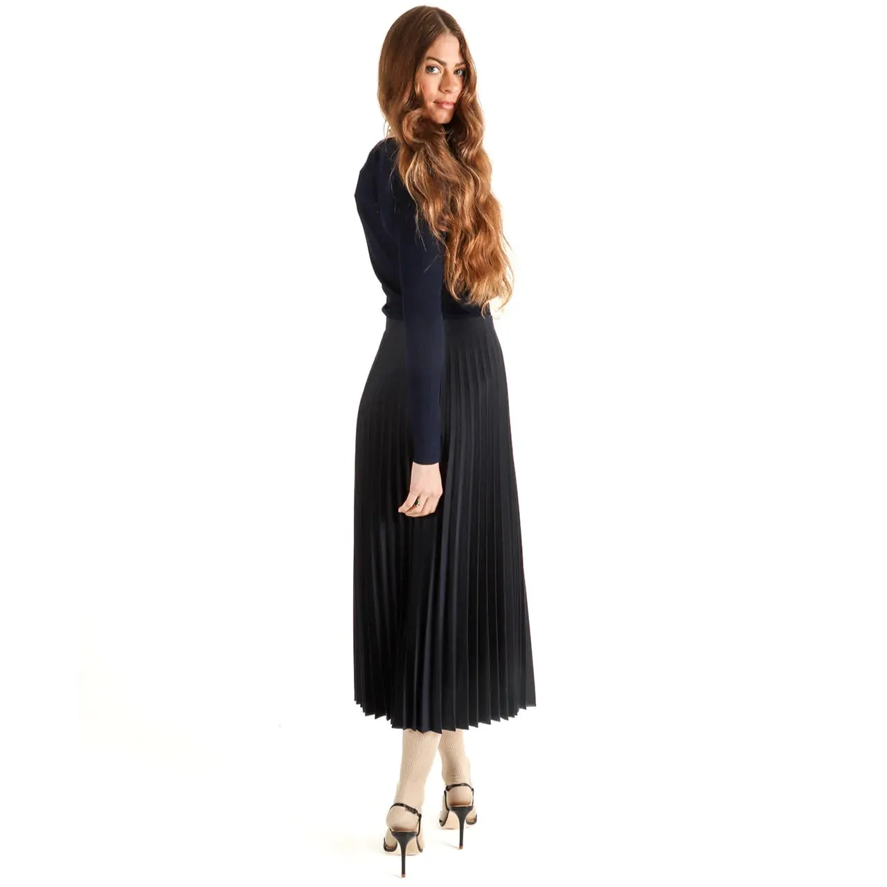Ladies Pleated Midi Skirt