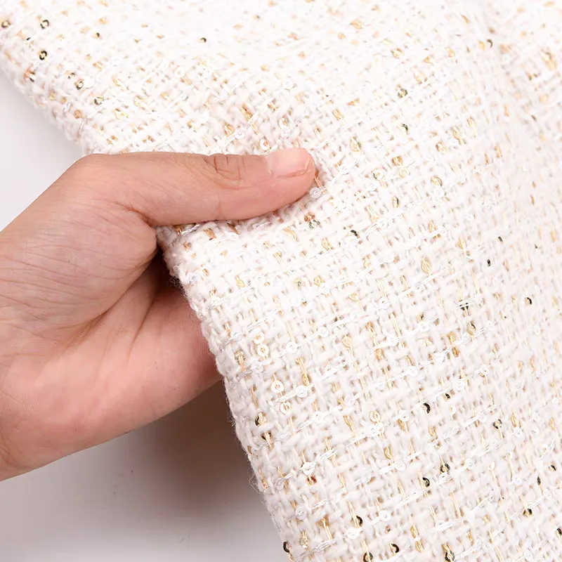 Light luxury sequined small fragrance fabric, wool high-definition tweed clothing fabric, designer handmade DIY luggage, shoes and hats