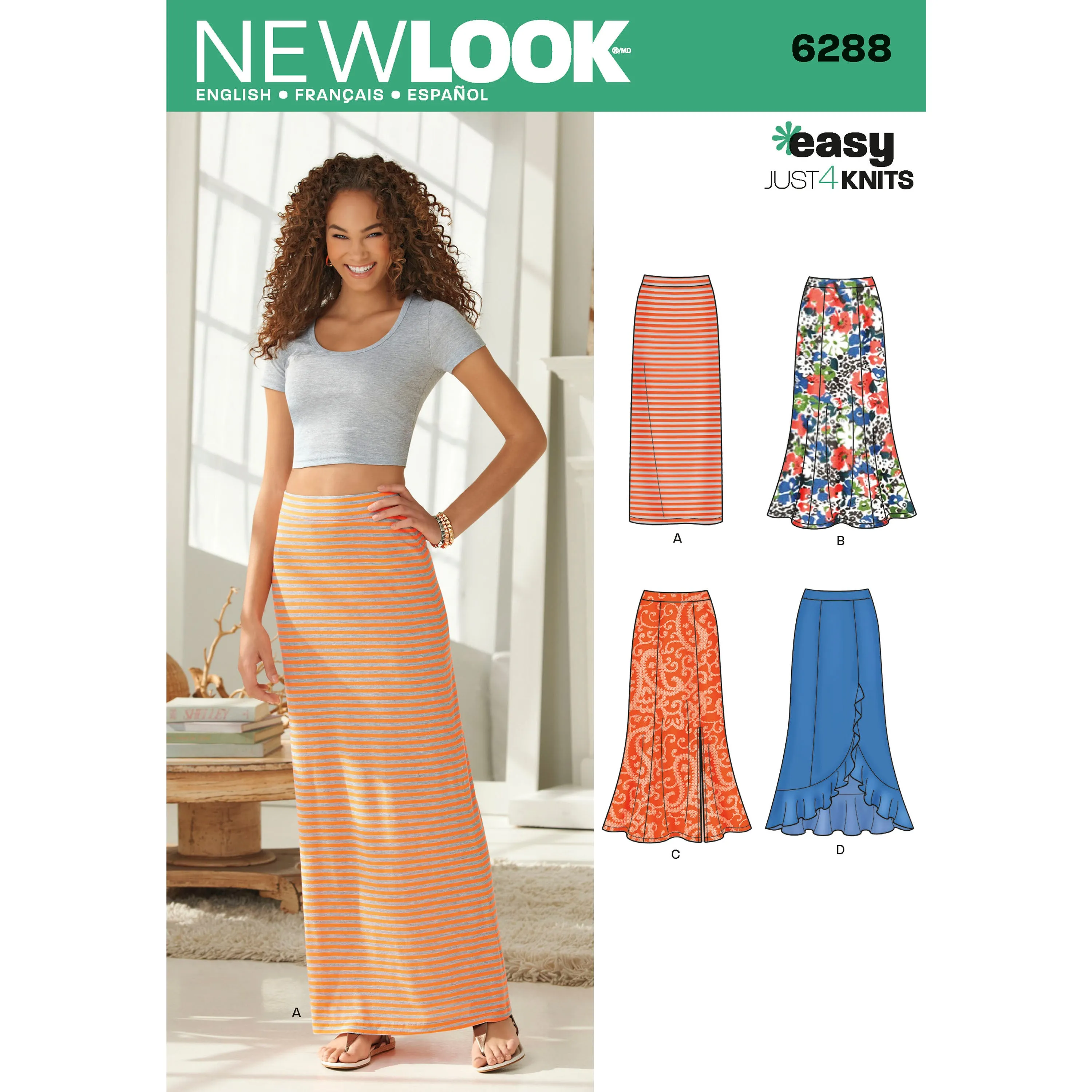 New Look Sewing Pattern 6288 - Misses' Pull on Knit Skirts