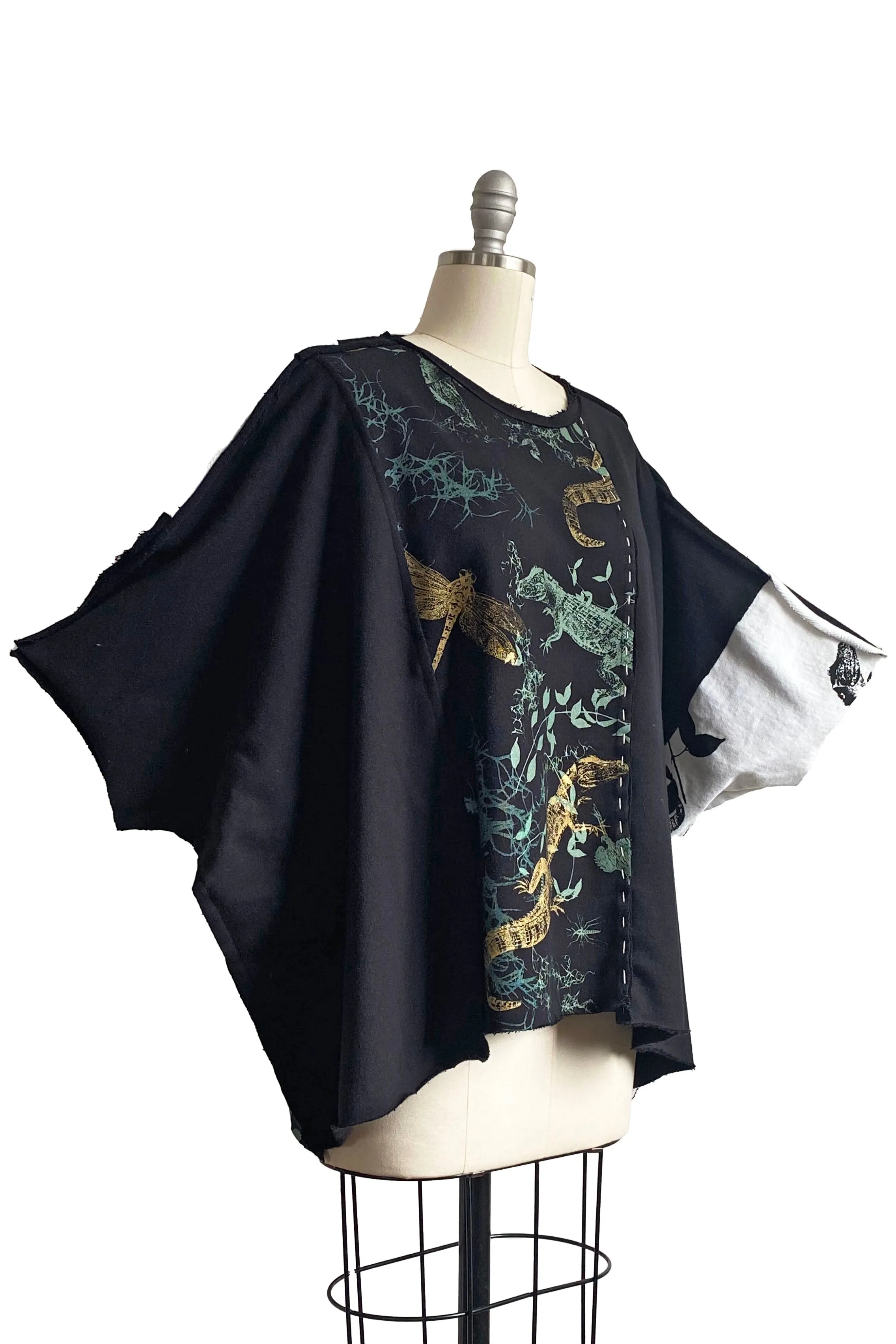 Patchwork Off-Cut Tee - Alligator Black & Natural