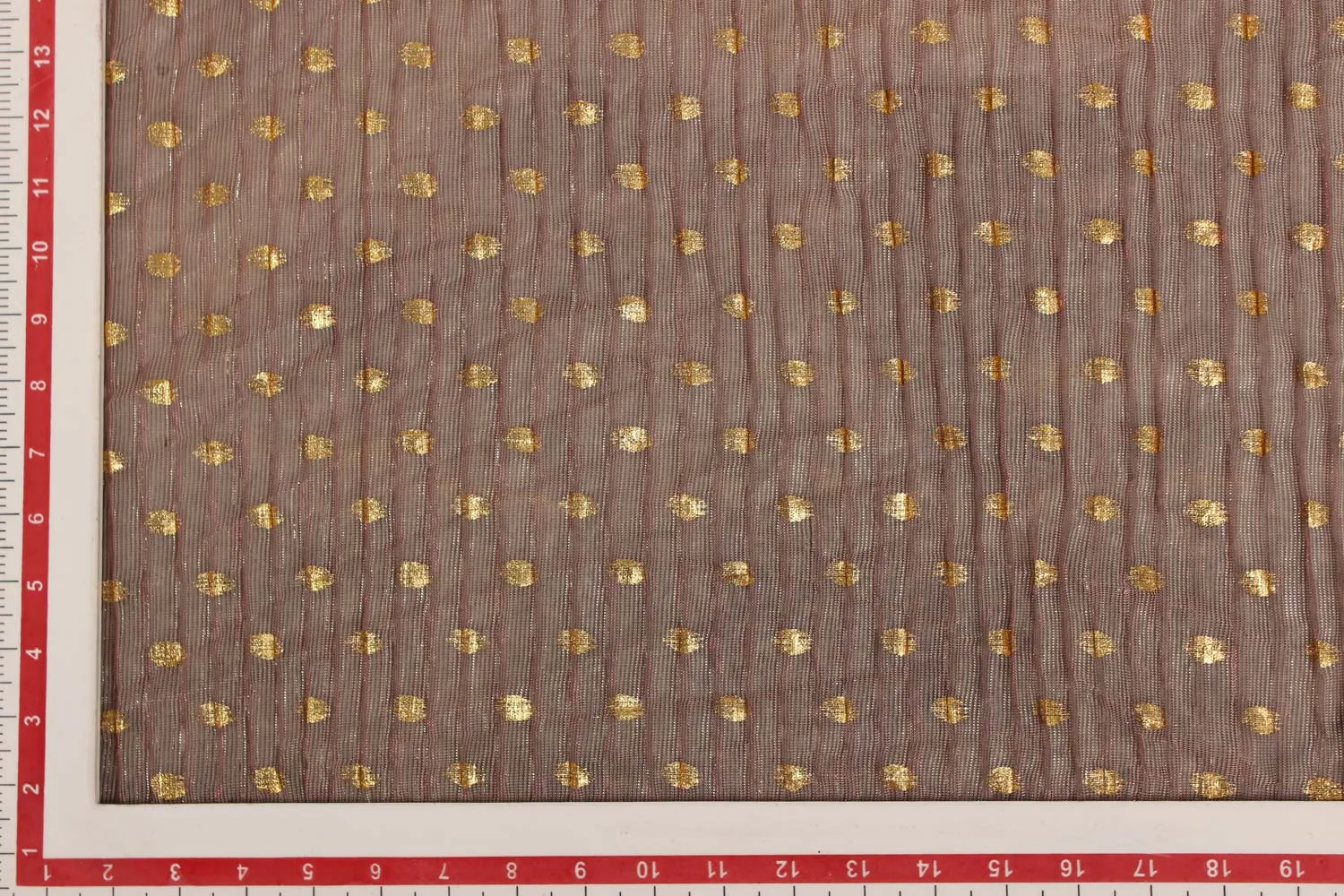 Pink Pleated Lurex Foil Printed Knit Fabric