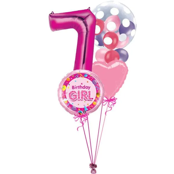 Pink Polka Dot Bubble Bunch Age 7