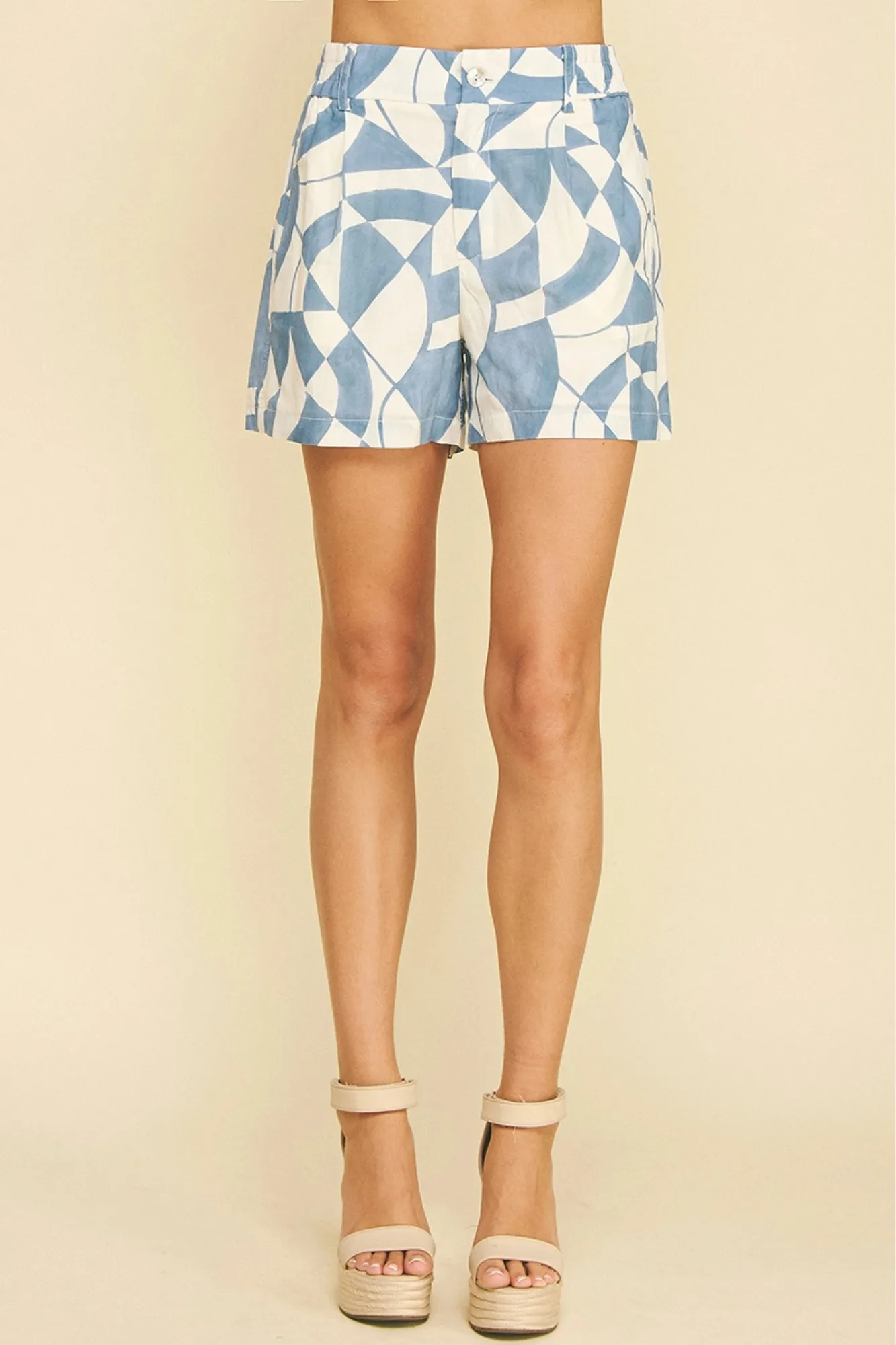 Printed High Waisted Shorts