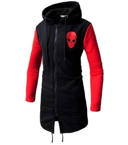 Retro Skull Pullover Long Sleeve Hoodie