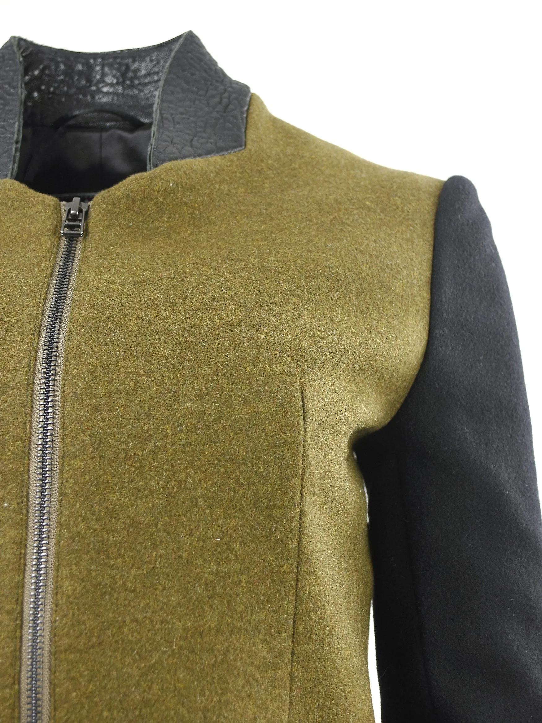 Short Olive Wool Jacket