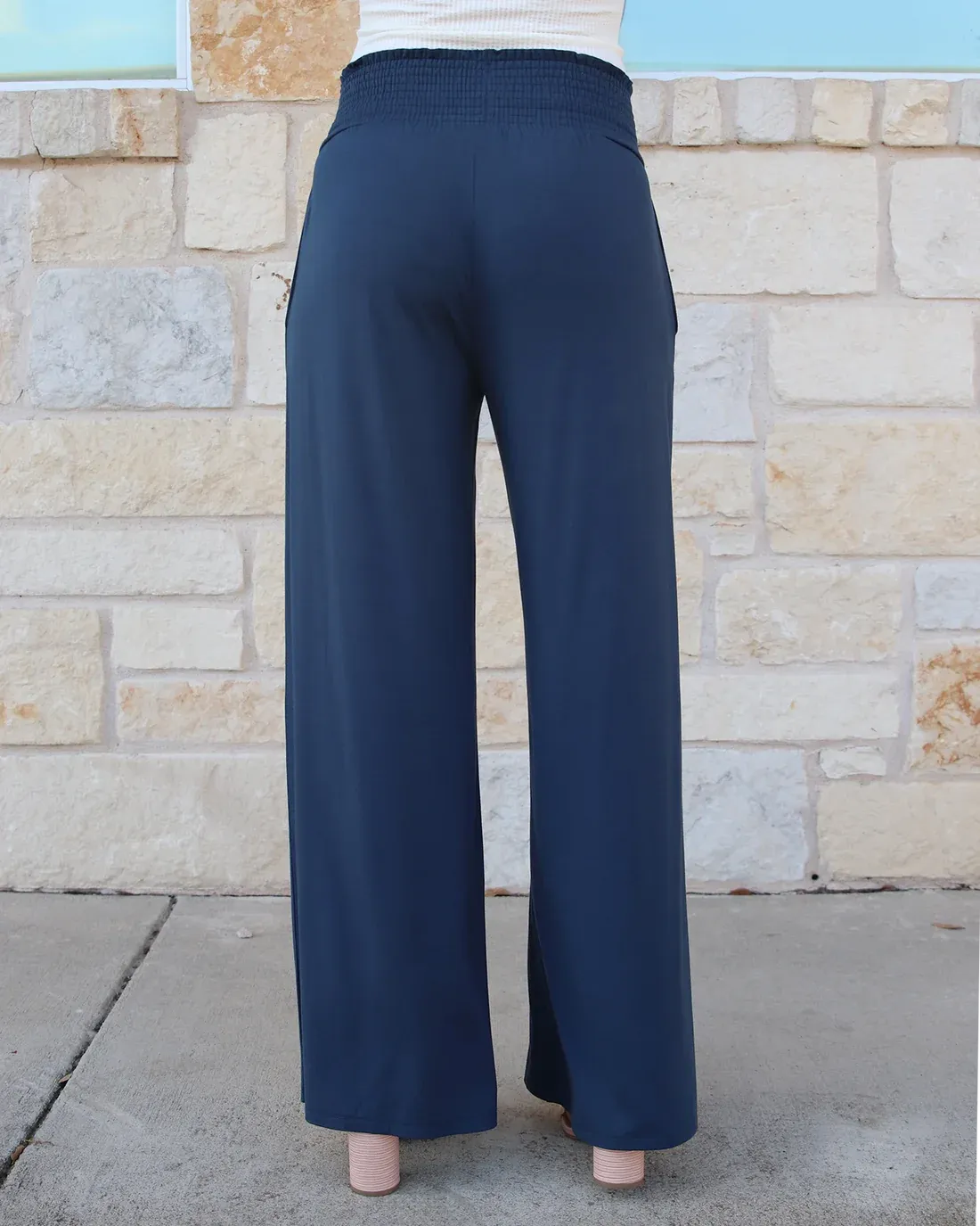Smocked Wide Leg Lounge Pants