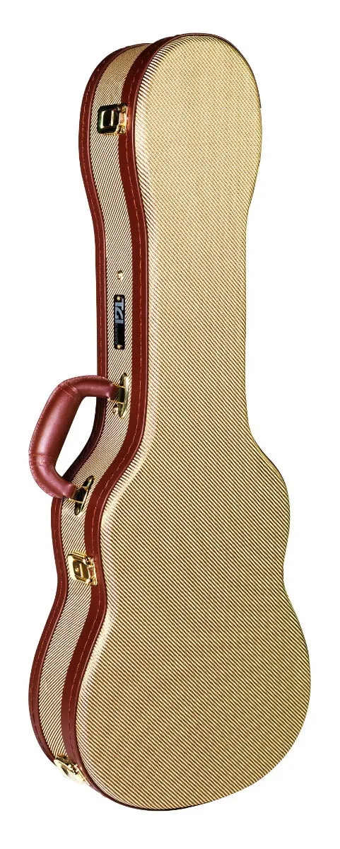TGI Baritone Ukulele Case Wooden Foundation Tweed Covering