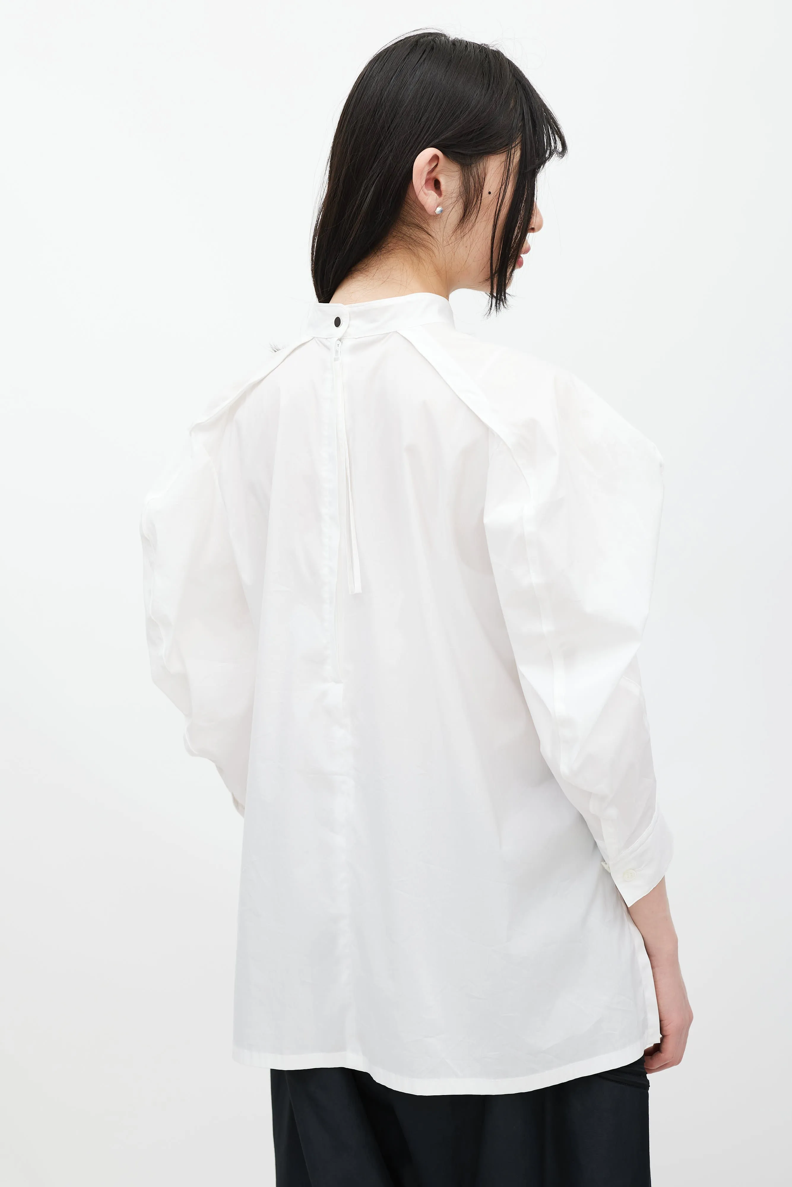 White Puffed Sleeve Shirt