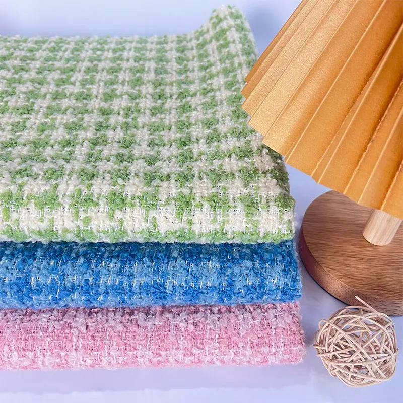 Wool knitting fragrance soft waxy tweed designer fabric handmade custom coat autumn and winter clothing fabric