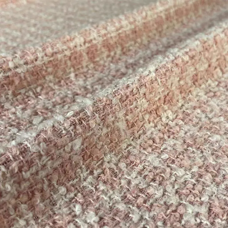 Wool knitting fragrance soft waxy tweed designer fabric handmade custom coat autumn and winter clothing fabric